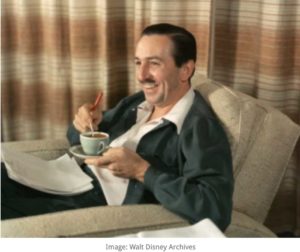 Walt Disney drinking coffee